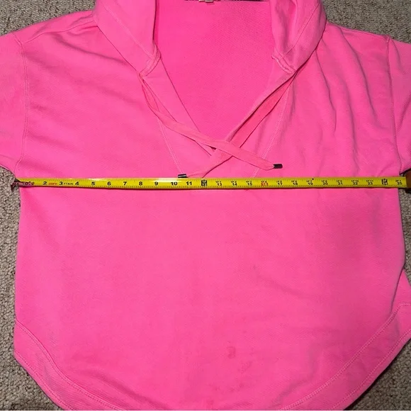 anthropologie Pilcro Warfside Hooded Sweatshirt Bright Pink Sz XL Oversized - Picture 7 of 13